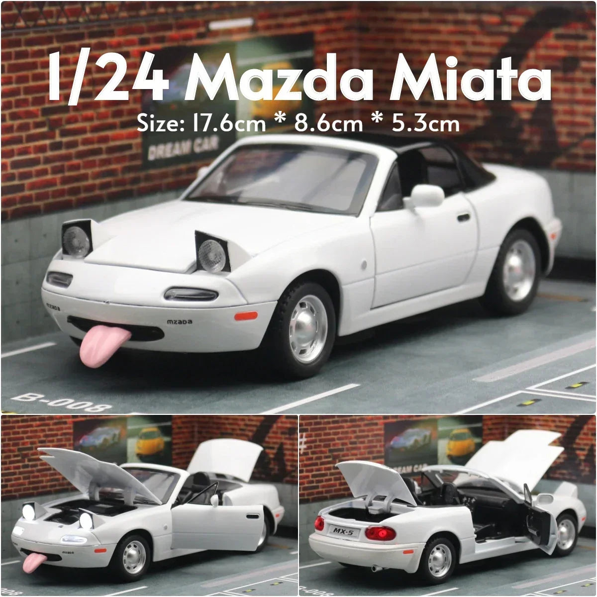 Mazda MX-5 Car Model, 1/32 Mazda MX-5 Miata RoadSter, Sound & Light Doors Openable