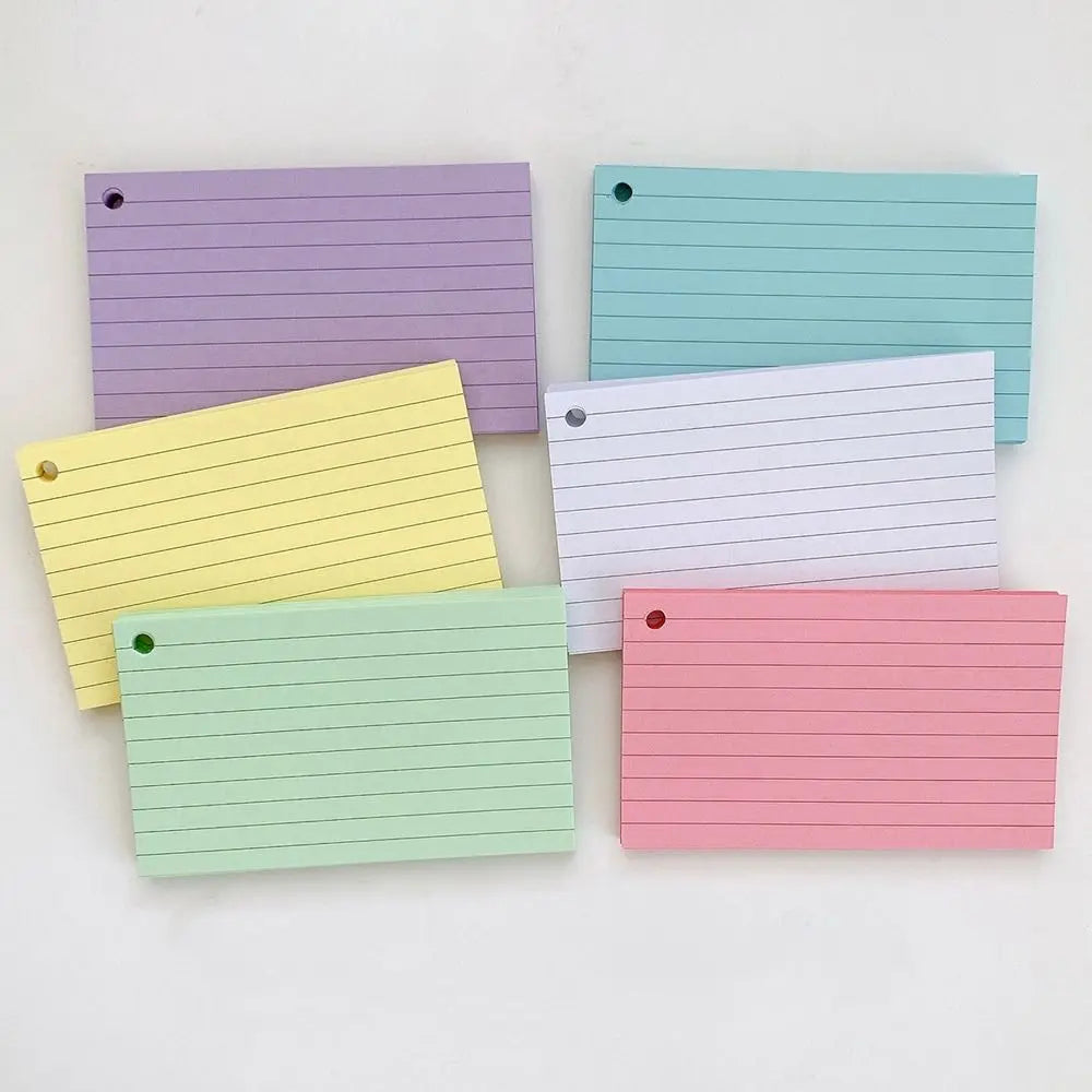 50Pcs Binder Horizontal Line Memo Book Loose-Leaf Index Cards Flash Cards Small Revision Cards for Study Office NotePads