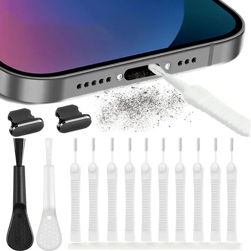 iPhone Charging Port Dust Plug for IPhone 15 14 13 Pro Max Port Cleaner Kit Computer Keyboard Cleaner Tool Cleaner Brush