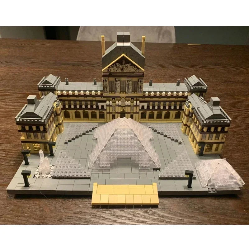 Lezi 8040 Paris Louvre Museum Mini Building Blocks - 3D DIY Model Toy