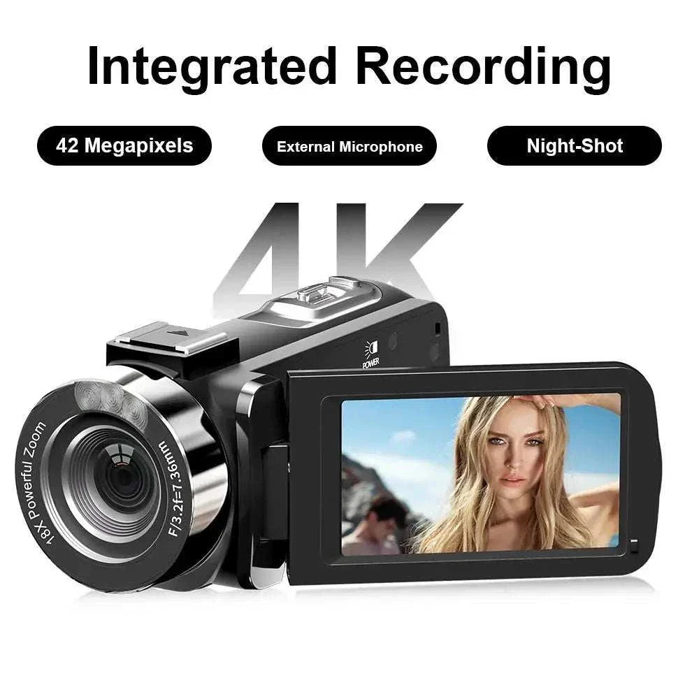 4K Digital Camera with 18X Zoom, 3'' Screen & Flash for Video Recording