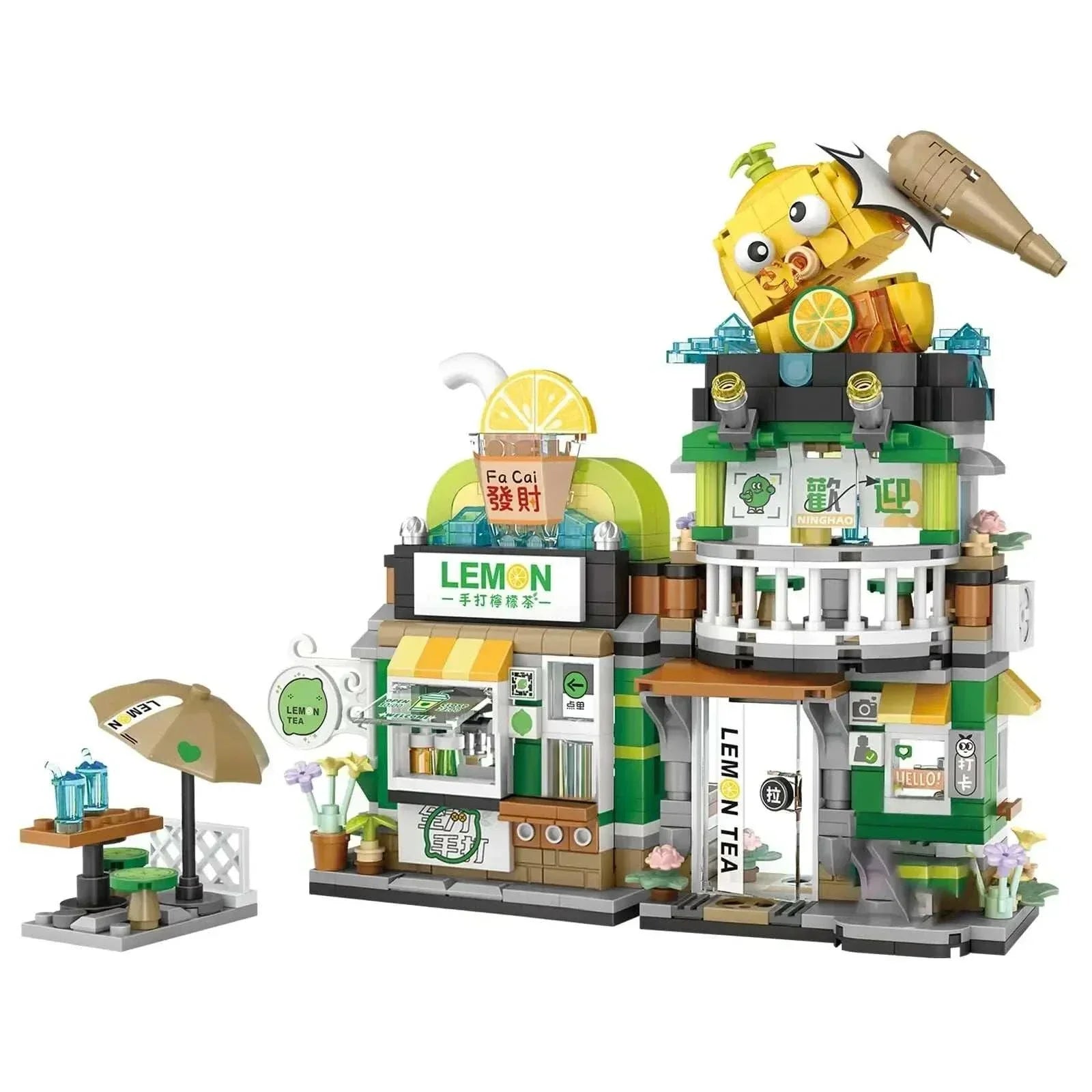 Doll house set Mini Building Blocks Lemon Tea Shop Toy, 796 PCS Bricks