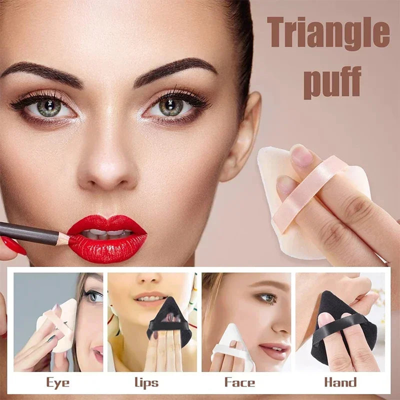 Triangle Powder Puff Face Makeup Sponge Soft Velvet Black colour- 2Pcs 