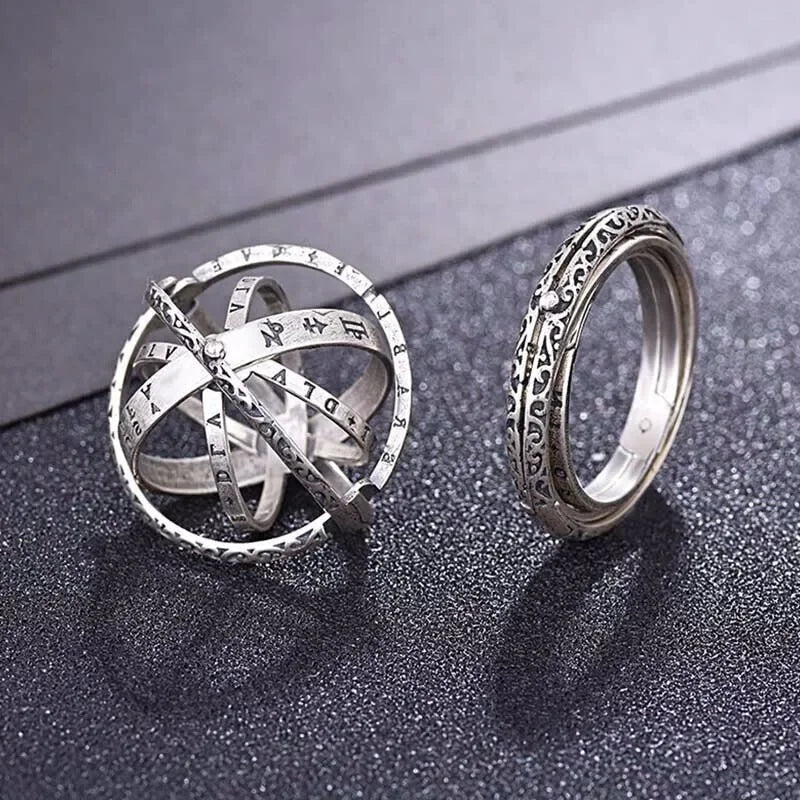 Astronomical Ring Sphere for Men and Women Metamorphic Golden, Silver 