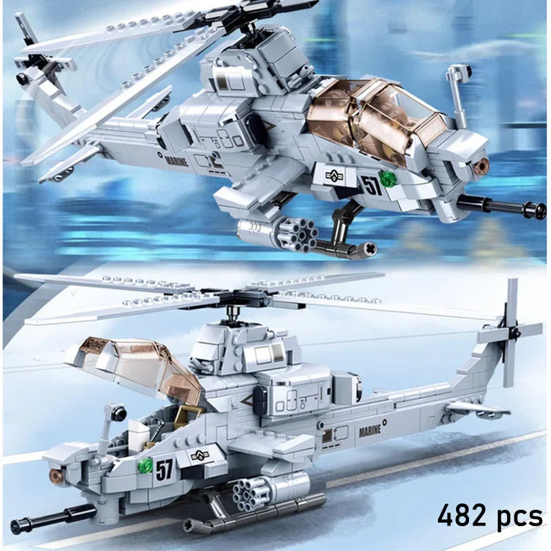 Airplane Model Toys Bomber: Military Panzer Tank & WW2 Aircraft Blocks