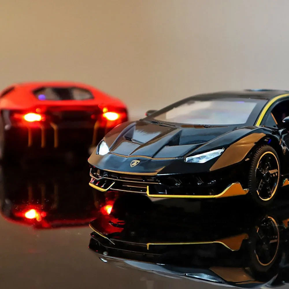 1:32 Lamborghinis LP770-4 750 Alloy Sports Car Model Diecasts Metal Pull Back Sound And Light Car Model Kids Toy Collection Gift