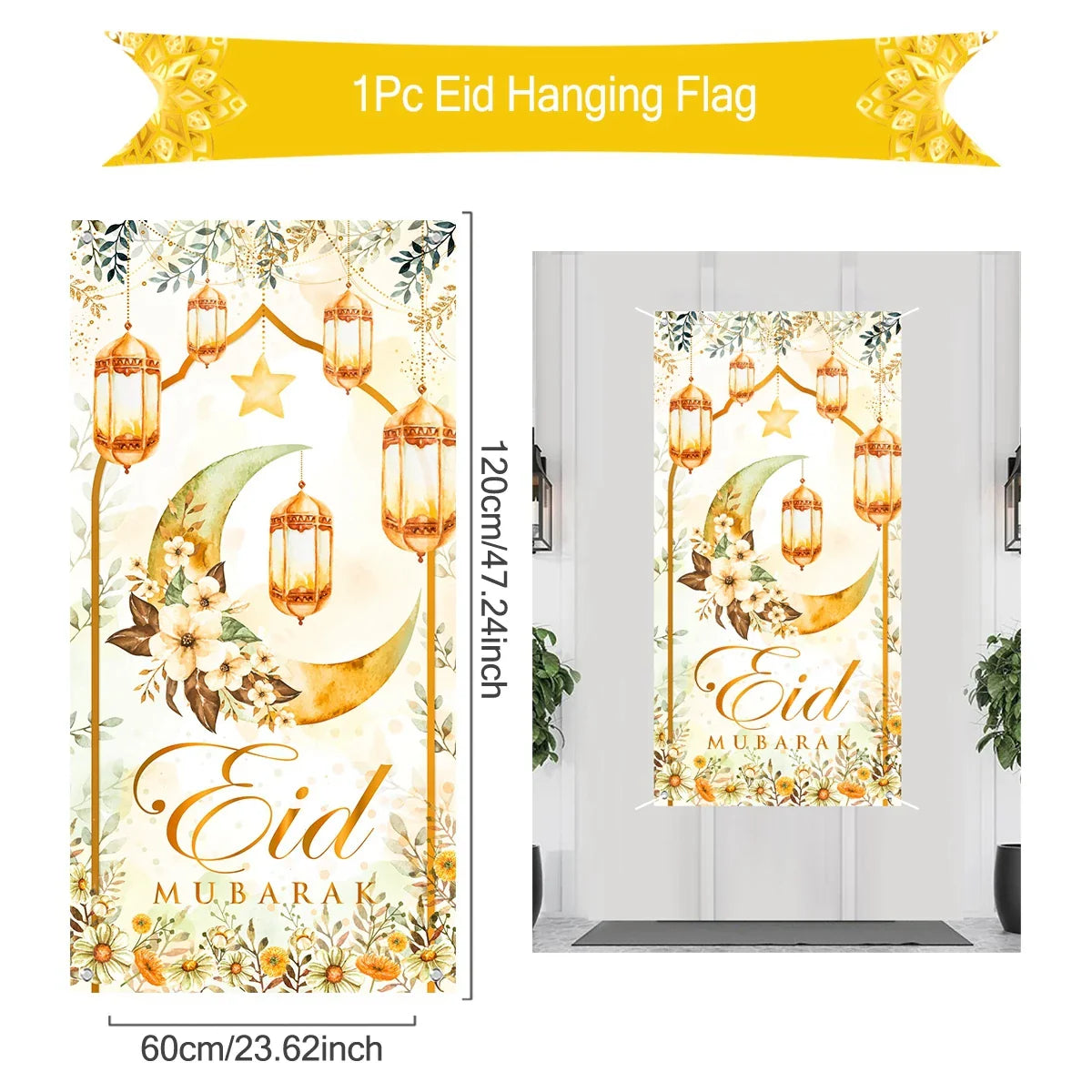 Hanging Flag Ramadan 2024 | Eid Mubarak Decorations | Islamic Festival