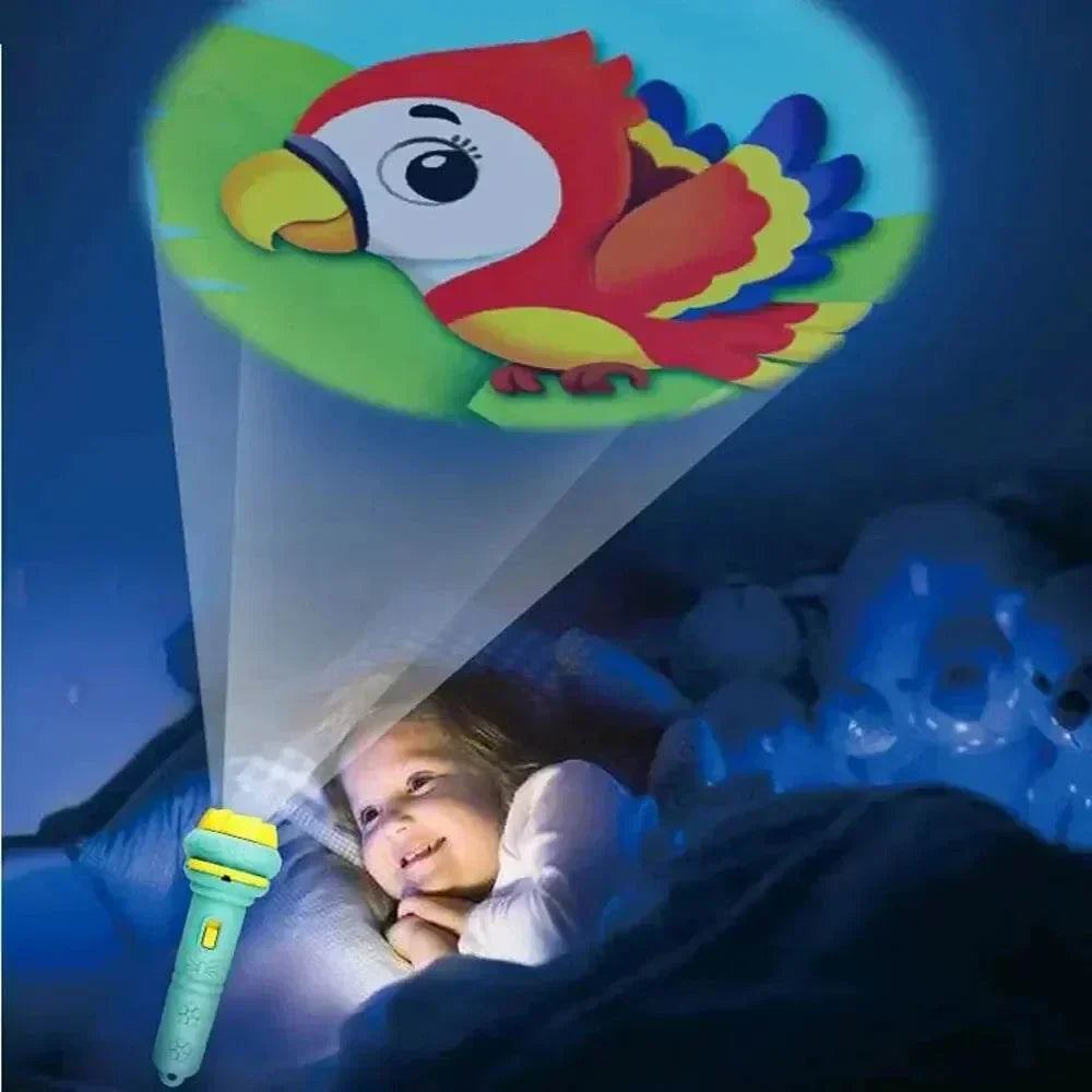 Projection Flashlight 10 Cards, 80 Patterns Bedtime Story Children Toy