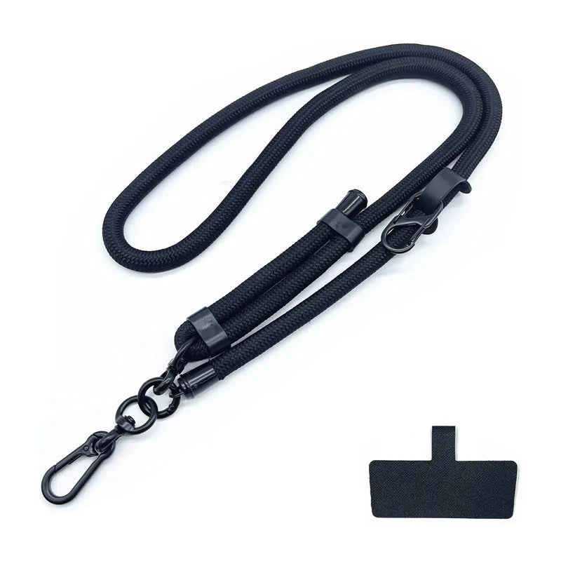 Phone Lanyard Adjustable 1 Cm Diameter Outdoor Universal Case Crossbody Shoulder Card Neck Cord Clip Hang Anti-lost Wrist Strap