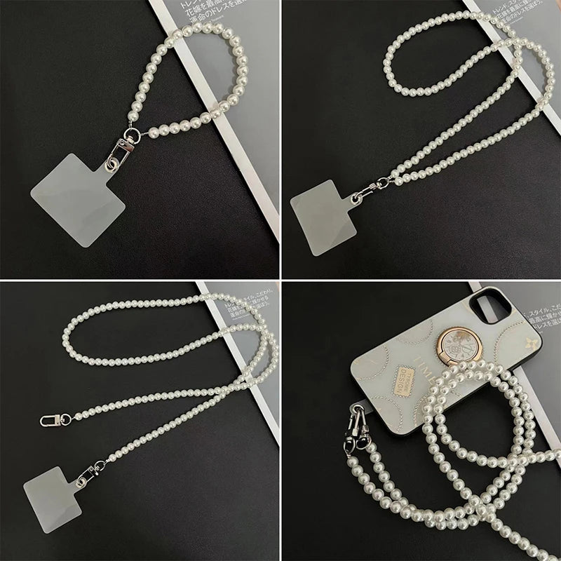 Phone Anti-lost Sling Belt Universal Clip Bag Bag Chain Long Crossbody Chain Hand-beaded Lanyard Women's Mobile Phone Lanyard