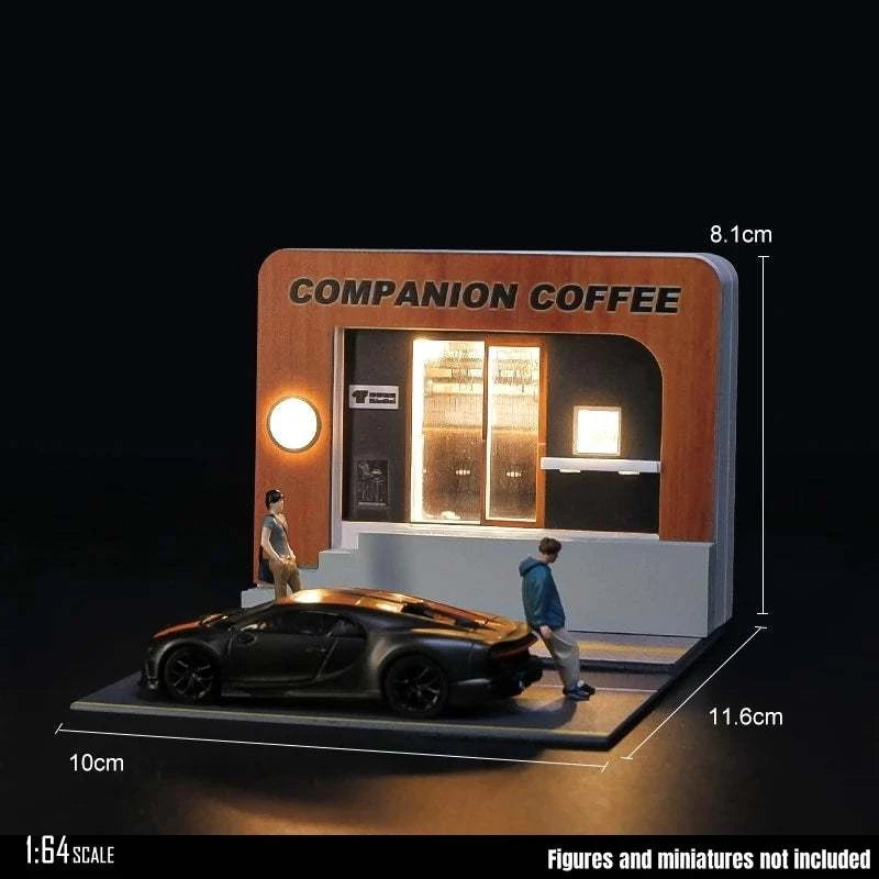 1/64 Car Garage Miniature Scene Figure Dolls City Streetscape Model, Suitable for 1:64 JKM CCA Mini Car PVC Collection Gift