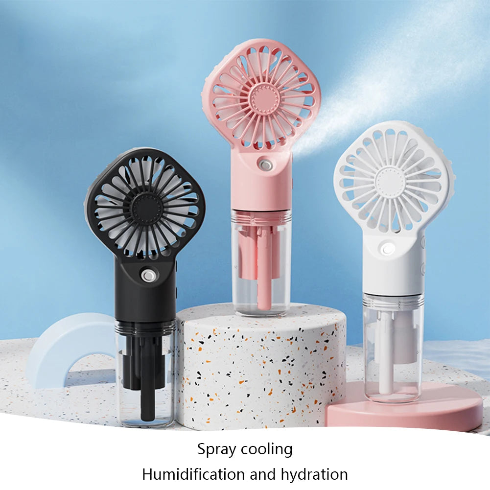 Handheld Mini Air Conditioner USB Rechargeable Portable Humidifier Mist Cooler Cooling Spray Humidifier Fan for Home/Office/Dorm