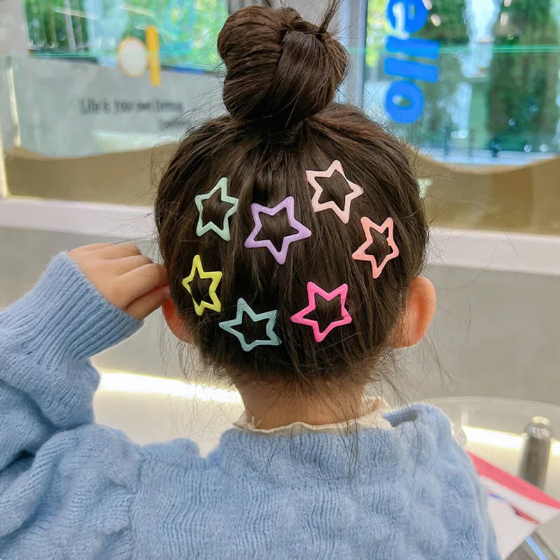 10pcs/set Different Shape Hair Clips For Girls - star, waterdrop and many more shape For Girls 