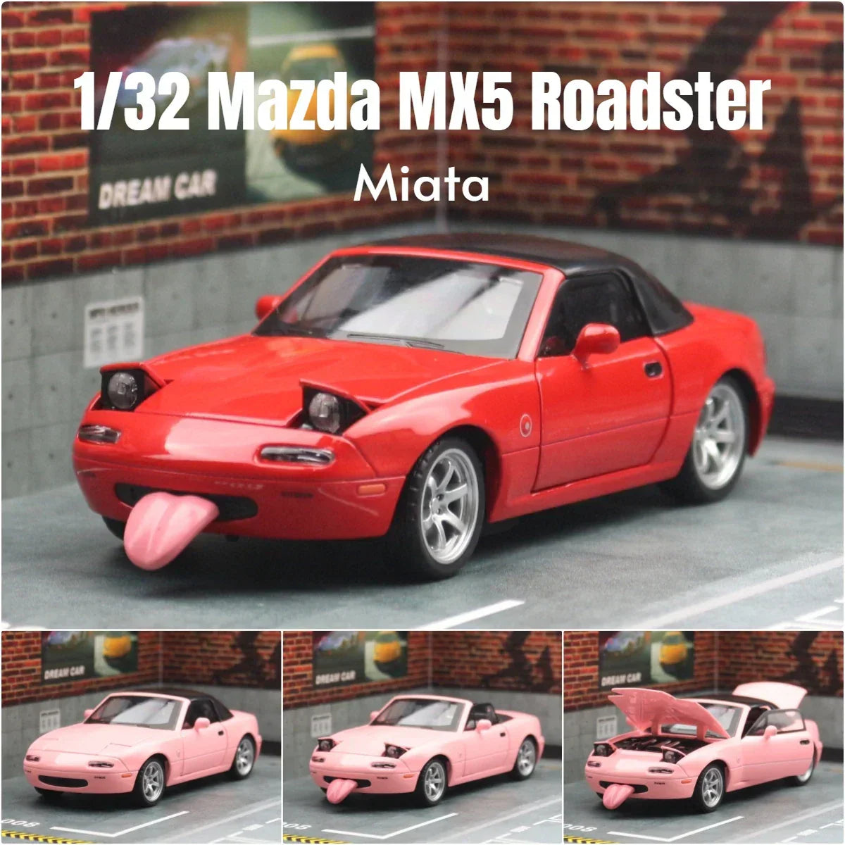 Mazda MX-5 Car Model, 1/32 Mazda MX-5 Miata RoadSter, Sound & Light Doors Openable