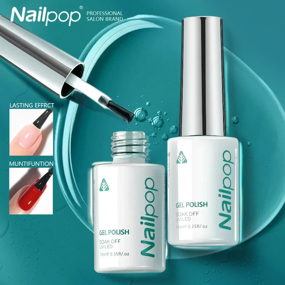 No Wipe Top Coat NAILPOP Base Coat Primer UV Gel Polish Nail Art Tool