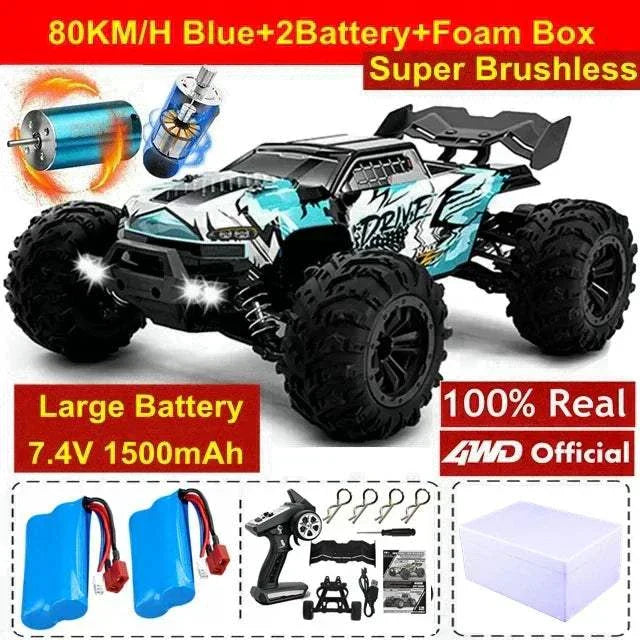 4WD RC Car 1:16 80KM/H Brushless Car Off Road High Speed Toy Kids