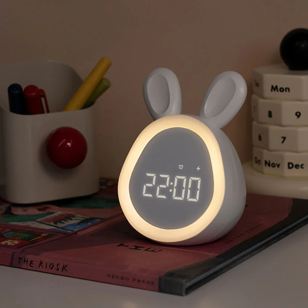 Led digital clock - Kids Cute Rabbit Alarm Clock with Night Light 