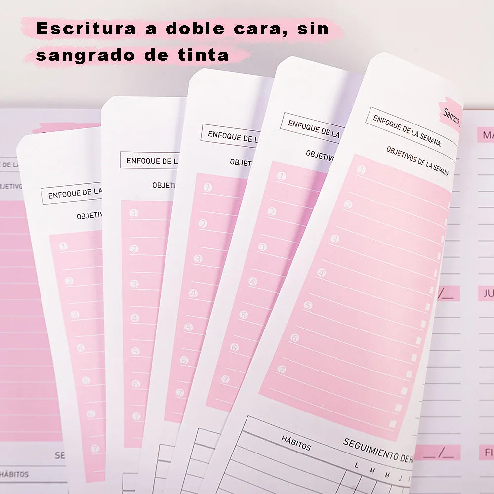 2024 A5 Agenda Planner Notebook Diary Weekly Planner Goal Habit Schedules Journal Notebooks For School Stationery Office Spanish