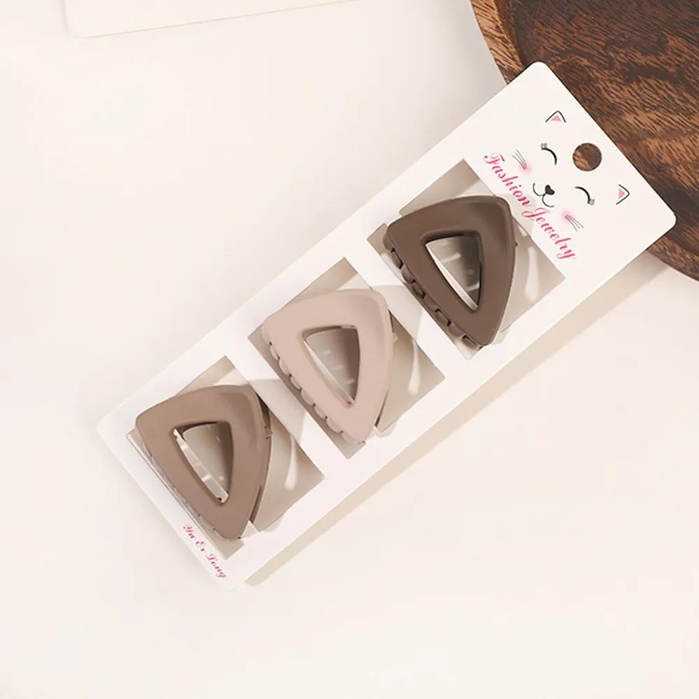 Three-piece Set Frosted Geometric Hairpin Hair Clip Barrettes 